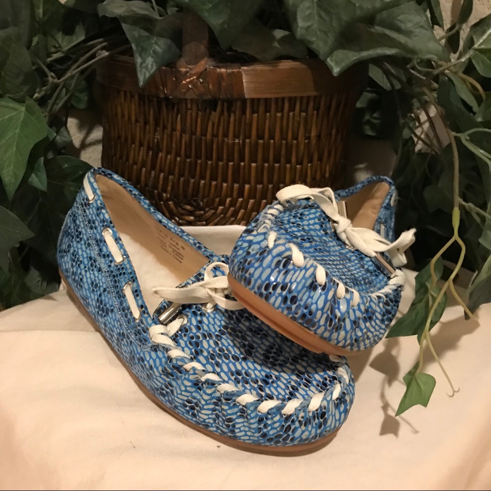 New Lamo Marina Stingray Blue Loafers Slippers 10